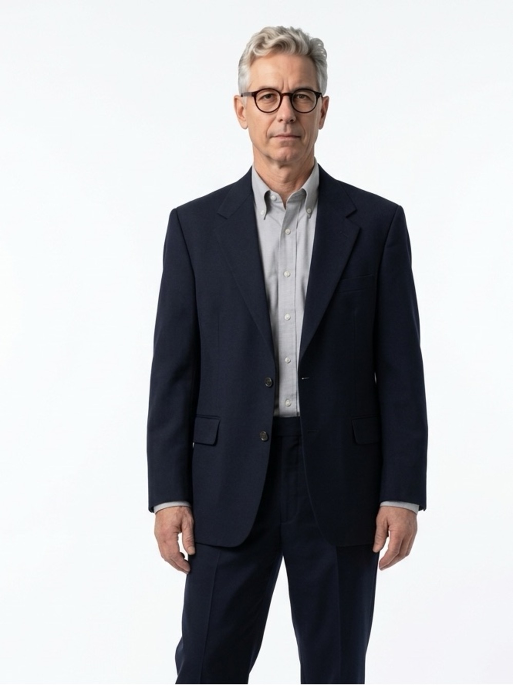 Chaps Classic Men's Navy Blazer - Timeless Two-Button Suit Jacket